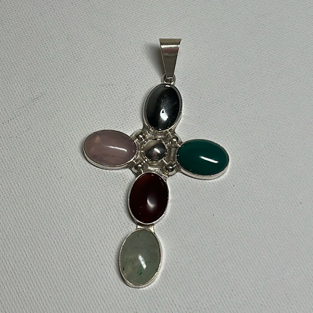 Sterling Silver and stone cross